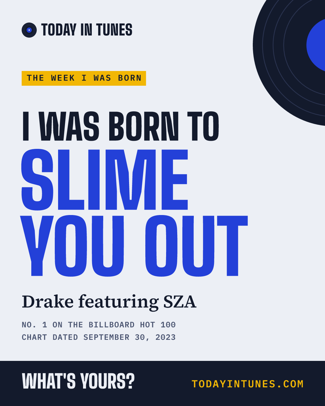 I was born to Slime You Out, by Drake featuring SZA