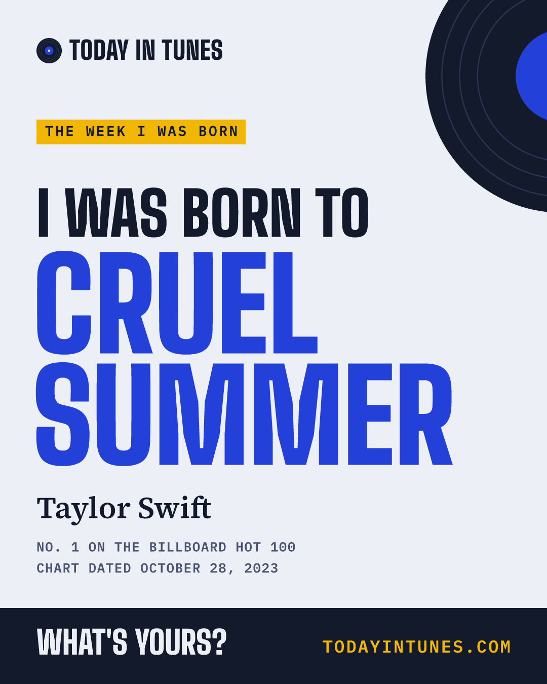I was born to Cruel Summer, by Taylor Swift