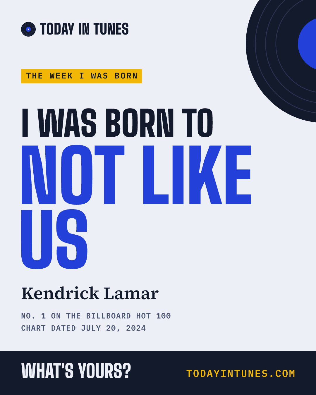 I was born to Not Like Us, by Kendrick Lamar