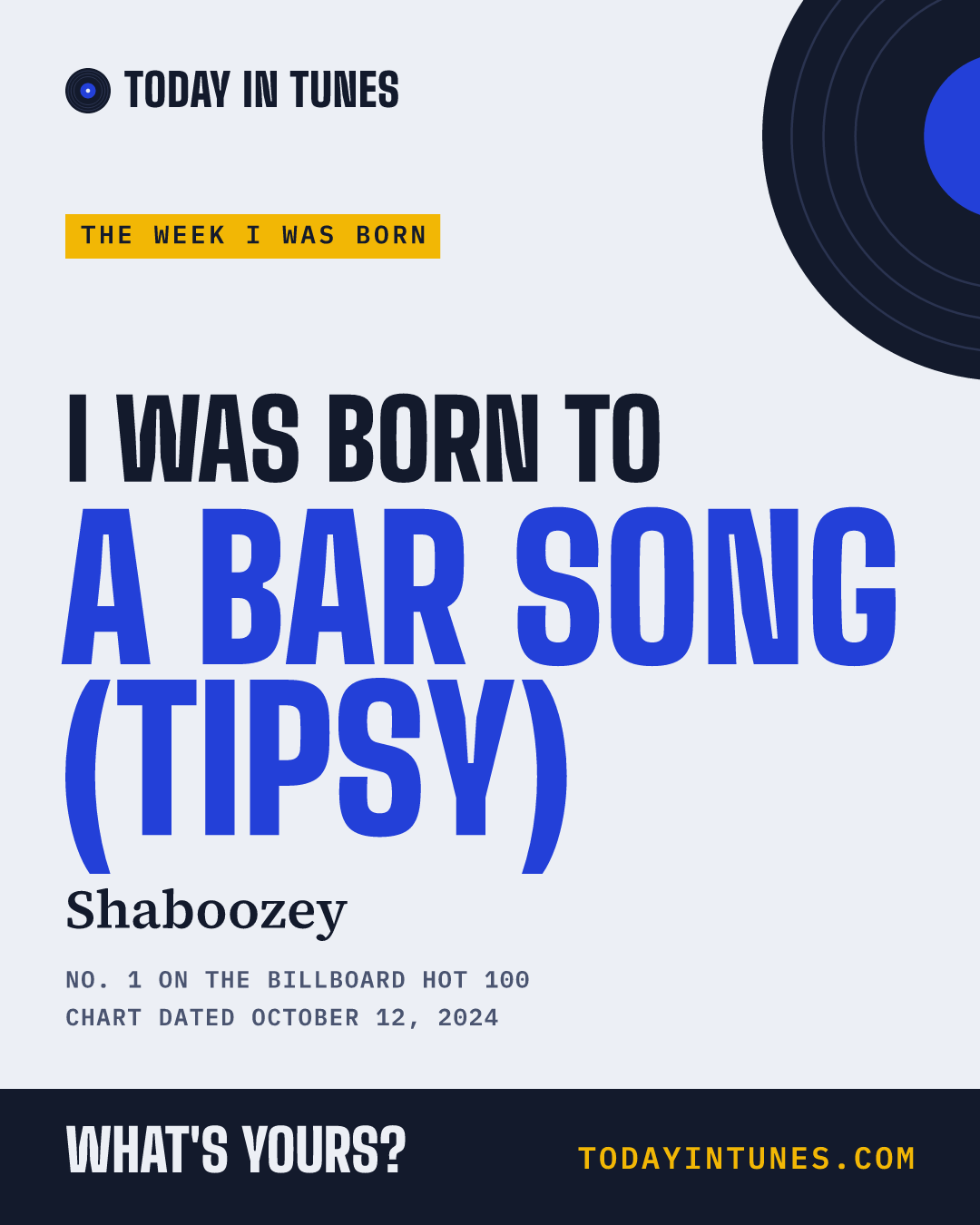 I was born to A Bar Song (Tipsy), by Shaboozey