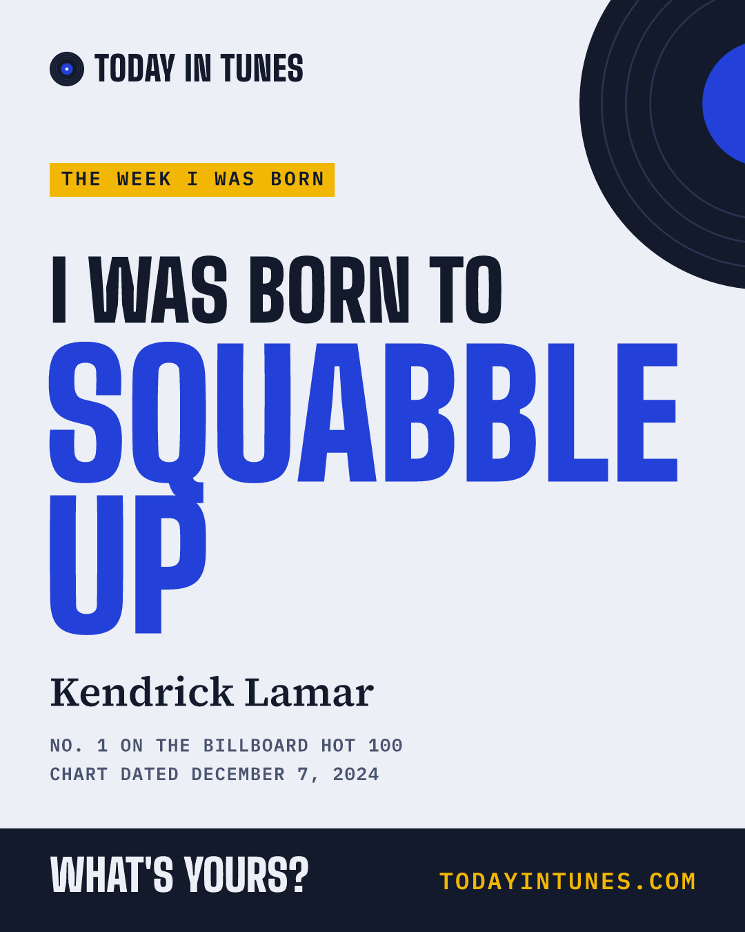 I was born to Squabble Up, by Kendrick Lamar