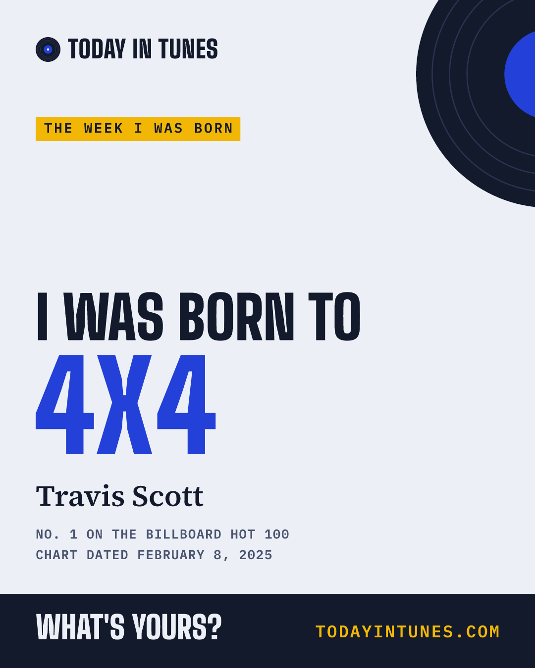 I was born to 4x4, by Travis Scott