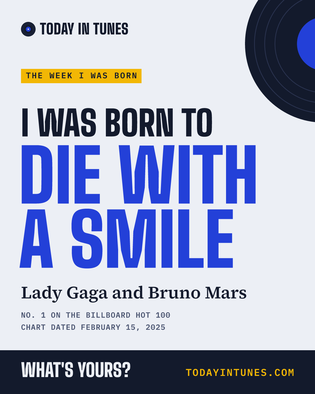 I was born to Die with a Smile, by Lady Gaga and Bruno Mars