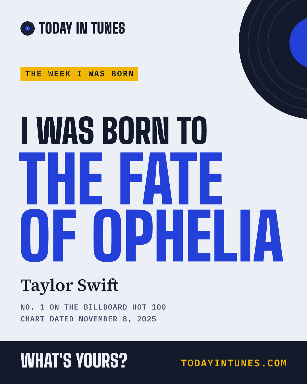 I was born to The Fate of Ophelia, by Taylor Swift