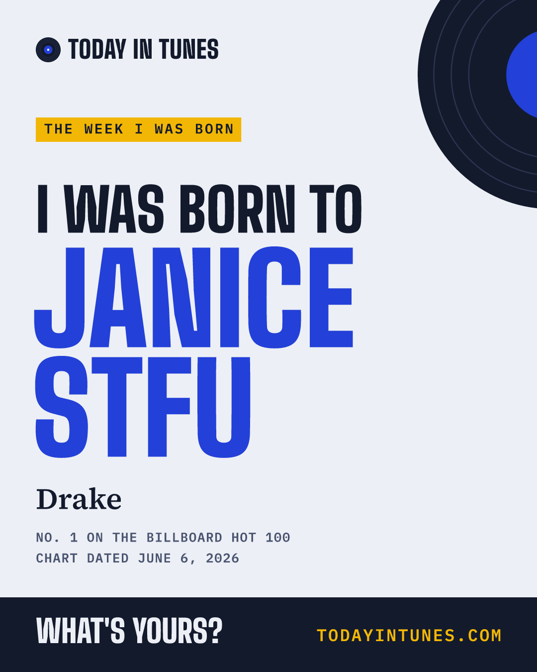 I was born to Janice STFU, by Drake